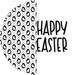 Happy Easter Sign, Black and White Easter, DECOE-4029, 10" Metal Round
