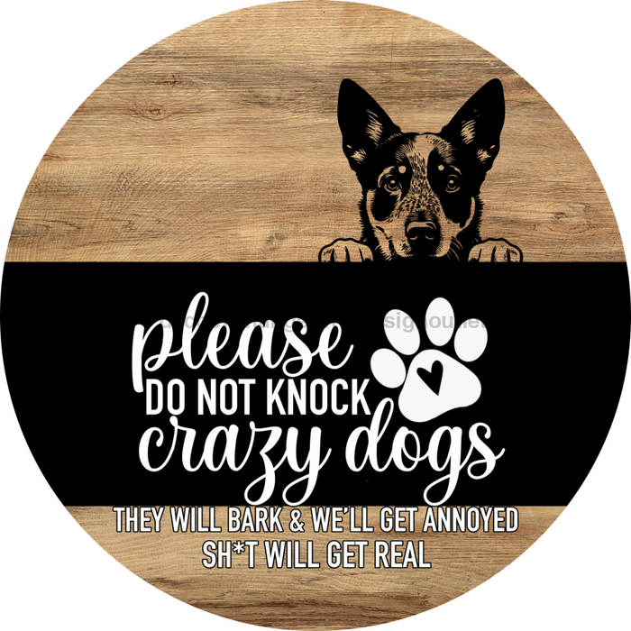 Dog Door Hanger, Hello Brought Treats Door Hanger, DCO-01975-DH, 18" Round Wood