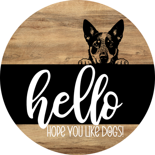 Dog Door Hanger, Hello Brought Treats Door Hanger, DCO-01975-DH, 18" Round Wood