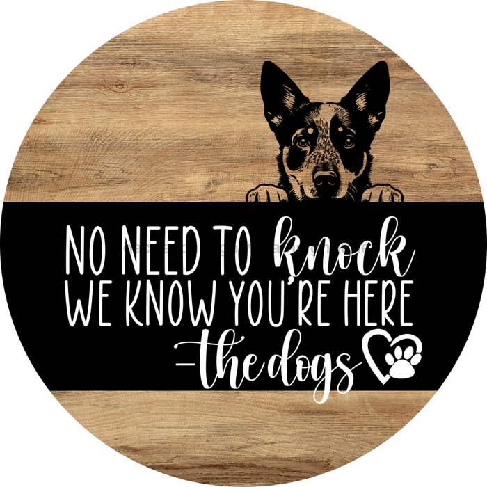 Dog Door Hanger, Hello Brought Treats Door Hanger, DCO-01975-DH, 18" Round Wood