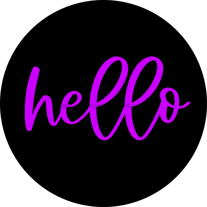 Hello Door Hanger 4 Holes Door Hanger DCO-W-00044-DH 22 in Round Wood 22’’ Door Hanger