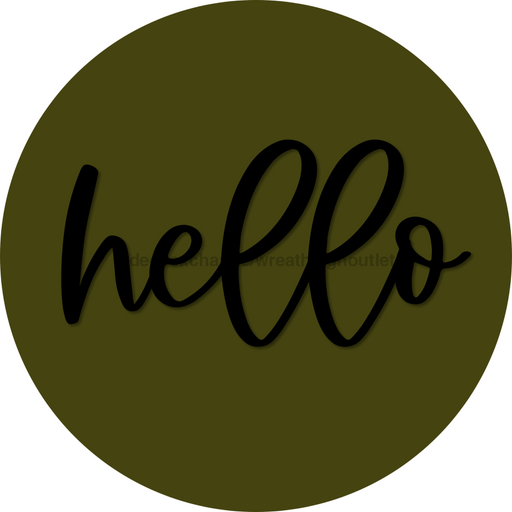 Hello Door Hanger 4 Holes Door Hanger DCO-W-00049-DH 22 in Round Wood 22’’ Door Hanger