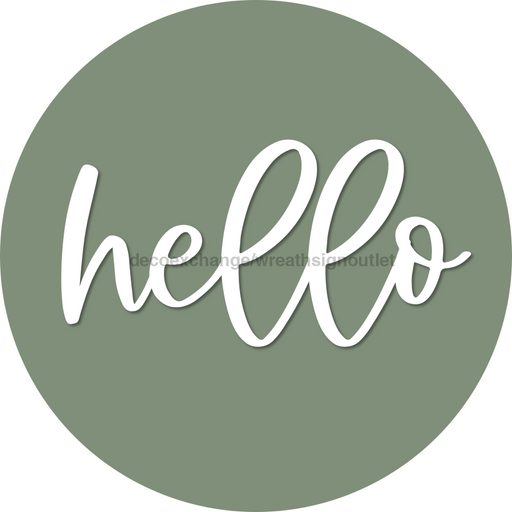 Hello Door Hanger 4 Holes Door Hanger DCO-W-00057-DH 22 in Round Wood 22’’ Door Hanger