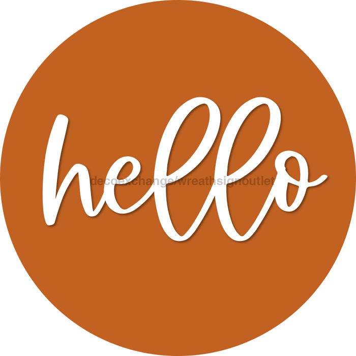 Hello Door Hanger 4 Holes Door Hanger DCO-W-00059-DH 22 in Round Wood 22’’ Door Hanger
