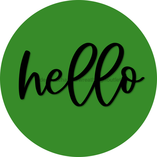Hello Door Hanger 4 Holes Door Hanger DCO-W-00066-DH 22 in Round Wood 22’’ Door Hanger