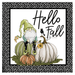 Hello Fall Gnome Metal Sign 10"x10" DECOE-069 - DecoExchange