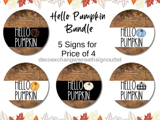 Hello Pumpkin Door Hanger Kit - Set Of 5 Wreath Kits Bundle