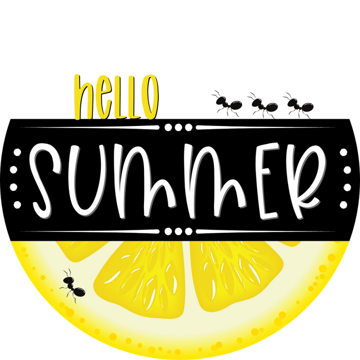 Hello Summer Lemon Sign Decoe-4093-Dh 18 Wood Round