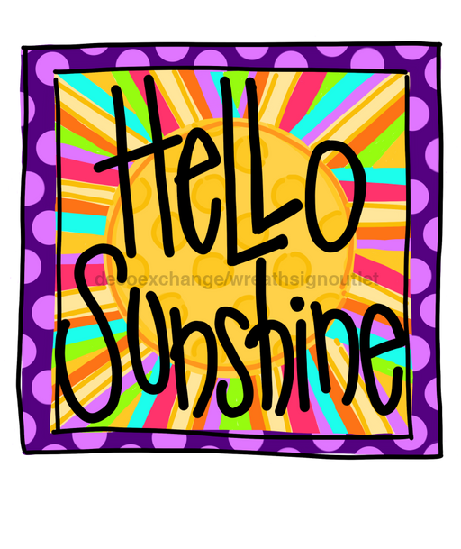 Hello Sunshine Door Hanger Summer Decoe-W-780-Dh 22’ Wood