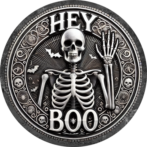 hey boo halloween, DECOE-5292-D, Sign For Wreath, 10" Wood Sign