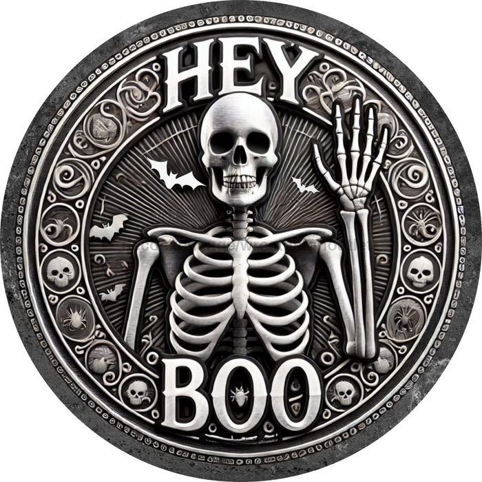 hey boo halloween, DECOE-5292-D, Sign For Wreath, 10" Wood Sign