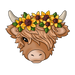 Highland Cow Sign Sunflower Pcd-W-115-Dh 22’ Wood Pcd Door Hanger