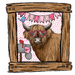 Highland Cow Sign Valentine Wood Sign Door Hanger Decoe-W-501 22