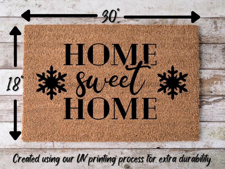 Home Sweet Home Door Mat | Hippo Christmas Doormat | Winter Decoration | Welcome Mat | Holiday Doormat | Winter Decor | Christmas Gift