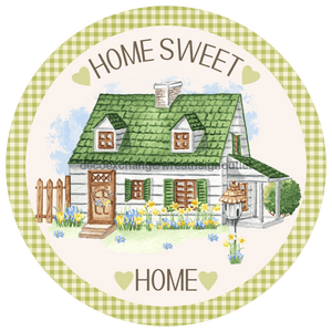 Home Sweet Home Sign, Everyday Sign, VINYL-DECOE-4058, 10" Vinyl Decal Round