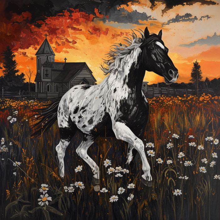 Horse Sign, DCO-13305, Sign For Wreath, 10x10" Metal Sign