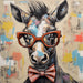 Horse With Glasses Sign Funny Animal Wall Art Dco-01164 For Wreath 10X10 Metal