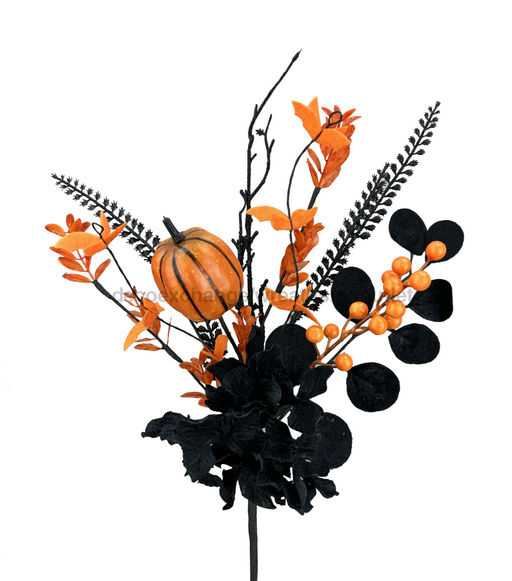 Hydrangea Pumpkin Pick 17’’ 57233ORBK Pick