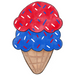 Ice Cream Patriotic Door Hanger Decoe-W-736-Dh 30’ Wood