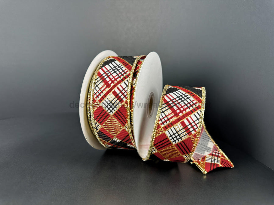 Ivry Lin/Rd-Blk-Gld Hatch Pld 1.5’’X10Y 78518-09-20 Ribbon