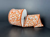Ivory Linen/Rust-Orange-Gold Glitter Foliage Swirls 2.5’’X10Y 61524-40-19 Ribbon