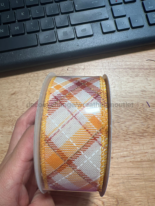 Ivry Lin/Snflwr-Org-Burg-Gld Diag Pld 1.5’’X10Y 61507-09-22 Ribbon