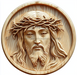 Jesus Wood Carving Sign, DCO-13239, Sign For Wreath, 10x10" Metal Sign