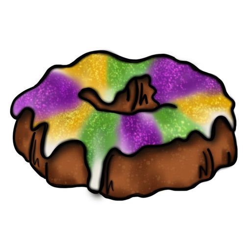 King Cake Door Hanger, MJ-W-00123-DH, 22in Wood Door Hanger