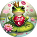 Kiss Me Frog Sign, DECOE-5296-D, Sign For Wreath, 10" Wood Sign