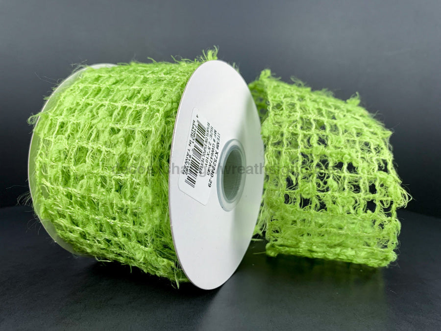 Kiwi Fuzzy Open Weave Burlap 2.5’’X10Y X752240-29 Ribbon