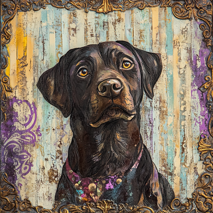 Lab Sign, Dog Sign, DCO-13537, Sign For Wreath, 10x10" Metal Sign