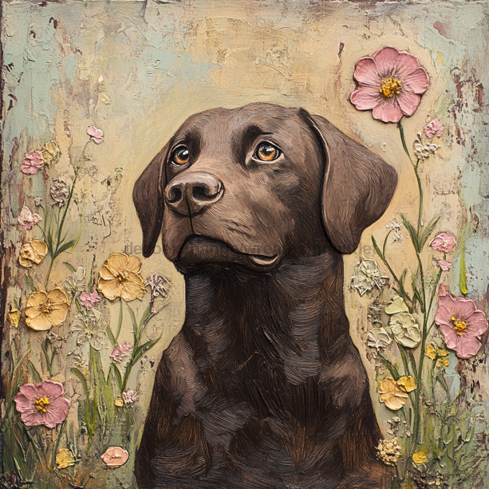 Lab Sign, Dog Sign, DCO-13557, Sign For Wreath, 10x10" Metal Sign