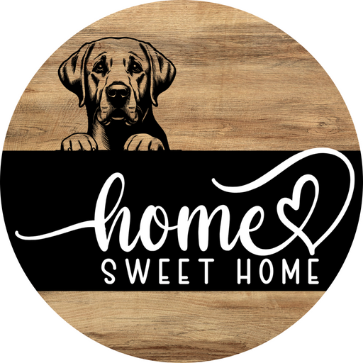 Dog Door Hanger, Hello Brought Treats Door Hanger, DCO-01975-DH, 18" Round Wood