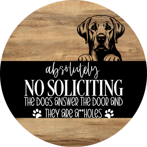 Dog Door Hanger, Hello Brought Treats Door Hanger, DCO-01975-DH, 18" Round Wood