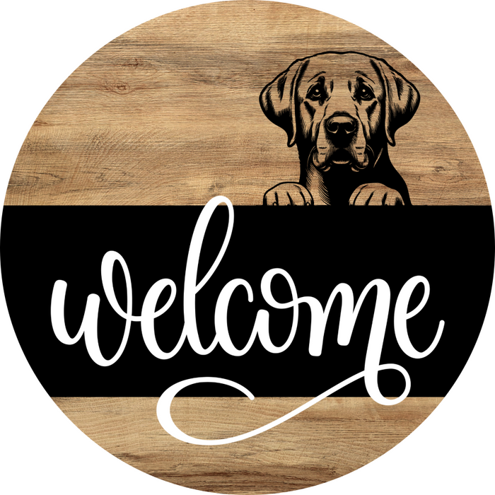 Dog Door Hanger, Hello Brought Treats Door Hanger, DCO-01975-DH, 18" Round Wood