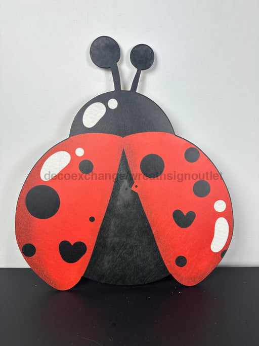 Lady Bug Sign Add A Bow Wood Sign Door Hanger Decoe-W-624 22
