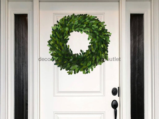 Large Boxwood Wreath Wood Sign Door Hanger Decoe-W-354 22