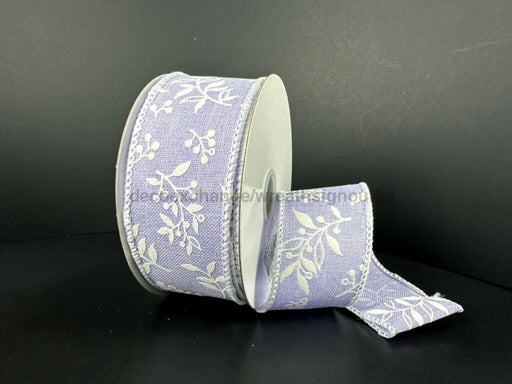 Lavender Linen/White Foliage/White Edge 1.5’’X10Y 41524-09-30 Ribbon