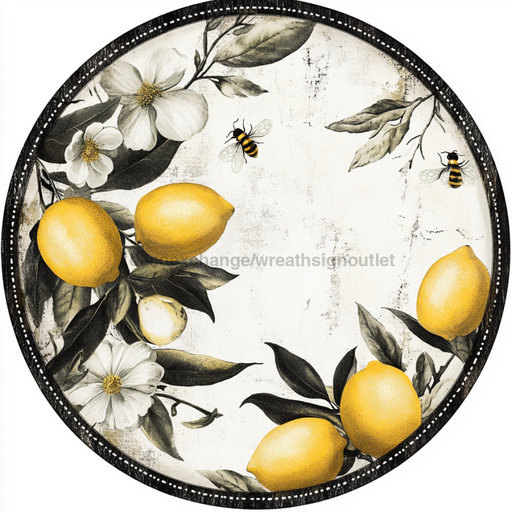 Lemon Sign, Everyday Sign, DCO-13032, Sign For Wreath, 10" Metal Sign