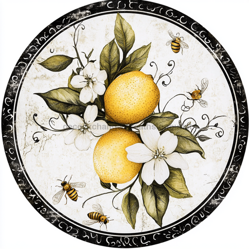 Lemon Sign, Everyday Sign, DCO-13043, Sign For Wreath, 10" Metal Sign