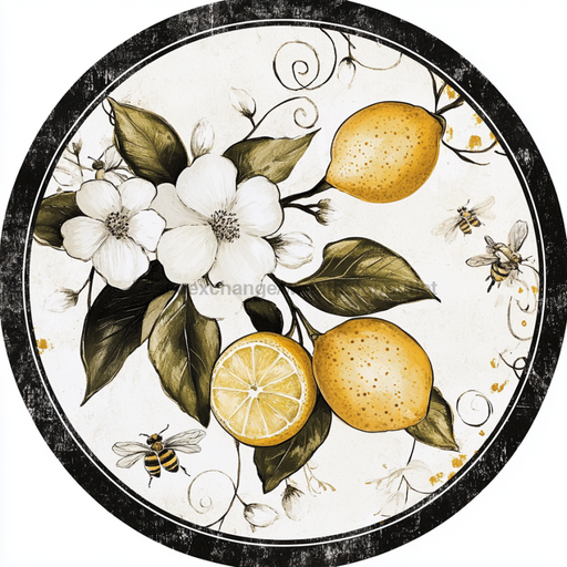 Lemon Sign, Everyday Sign, DCO-13044, Sign For Wreath, 10" Metal Sign