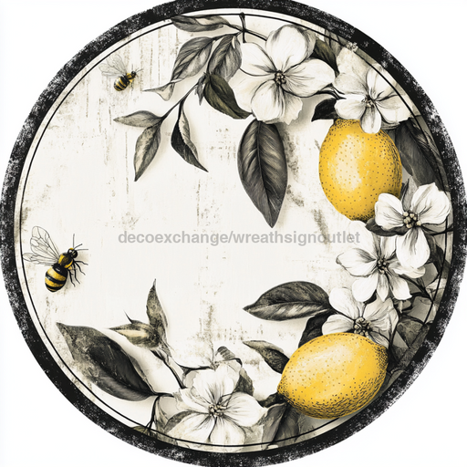 Lemon Sign, Everyday Sign, DCO-13046, Sign For Wreath, 10" Metal Sign