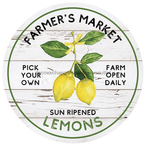 Lemon Sign, Farmers Market Sign, DECOE-4063-DH, 18 Wood Round