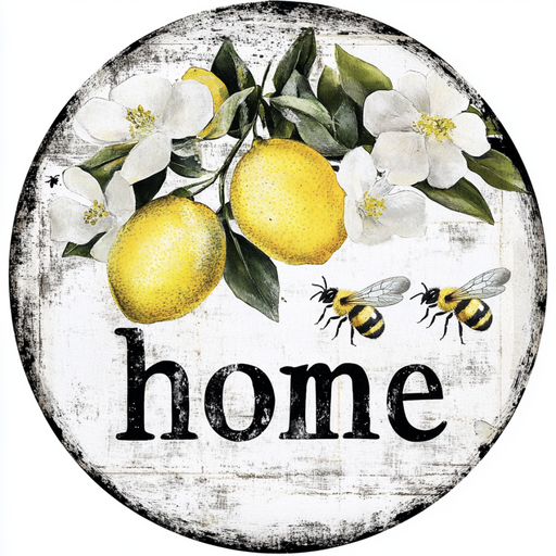 Lemon Sign, Home Sign, DCO-13021, Sign For Wreath, 10" Metal Sign