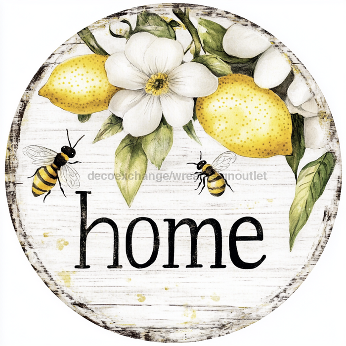 Lemon Sign, Home Sign, DCO-13039, Sign For Wreath, 10" Metal Sign
