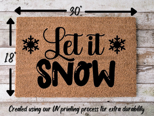 Let It Snow Door Mat | Hippo Christmas Doormat | Winter Decoration | Welcome Mat | Holiday Doormat | Winter Decor | Christmas Gift