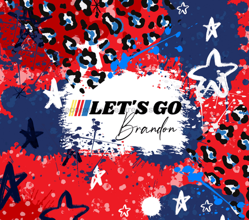 Let's Go Brandon Tumbler, Red and Blue Leopard Tumbler 20 oz Skinny Tumbler DECOETUMBLER-249 - DecoExchange®