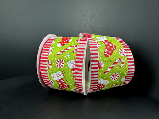 Lm Stn Stocking Cndy Cn/Rd Wht Dash Edg 2.5’’X10Y 76509 40 29 Ribbon