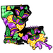Louisiana Door Hanger Mardi Gras Wood Sign Decoe-W-512 22