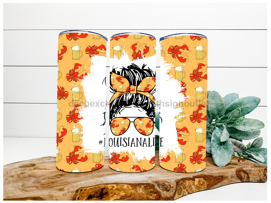 Louisiana Life Tumbler, Crawfish Tumbler, 20 oz Skinny Tumbler DECOETUMBLER-102 - DecoExchange